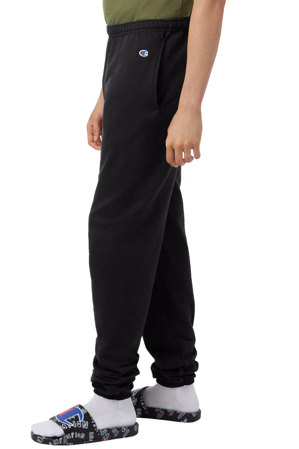 Champion Mens Powerblend Sweatpants w/ Pockets - Black