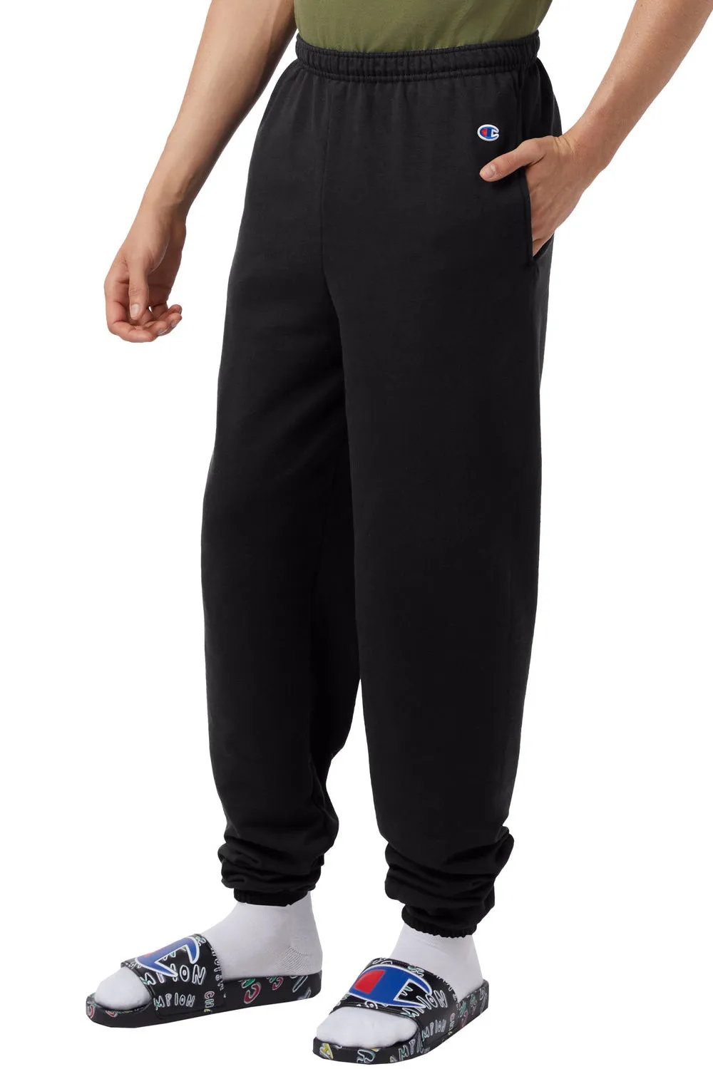 Champion Mens Powerblend Sweatpants w/ Pockets - Black