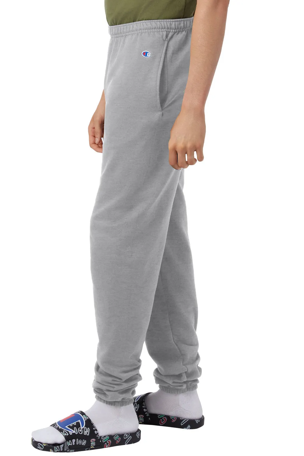 Champion Mens Powerblend Sweatpants w/ Pockets - Light Steel Grey