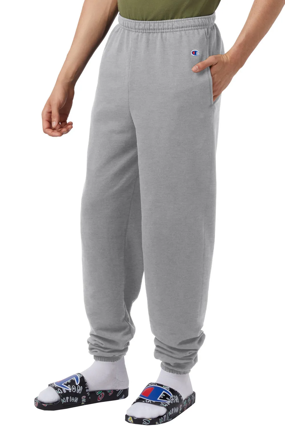 Champion Mens Powerblend Sweatpants w/ Pockets - Light Steel Grey