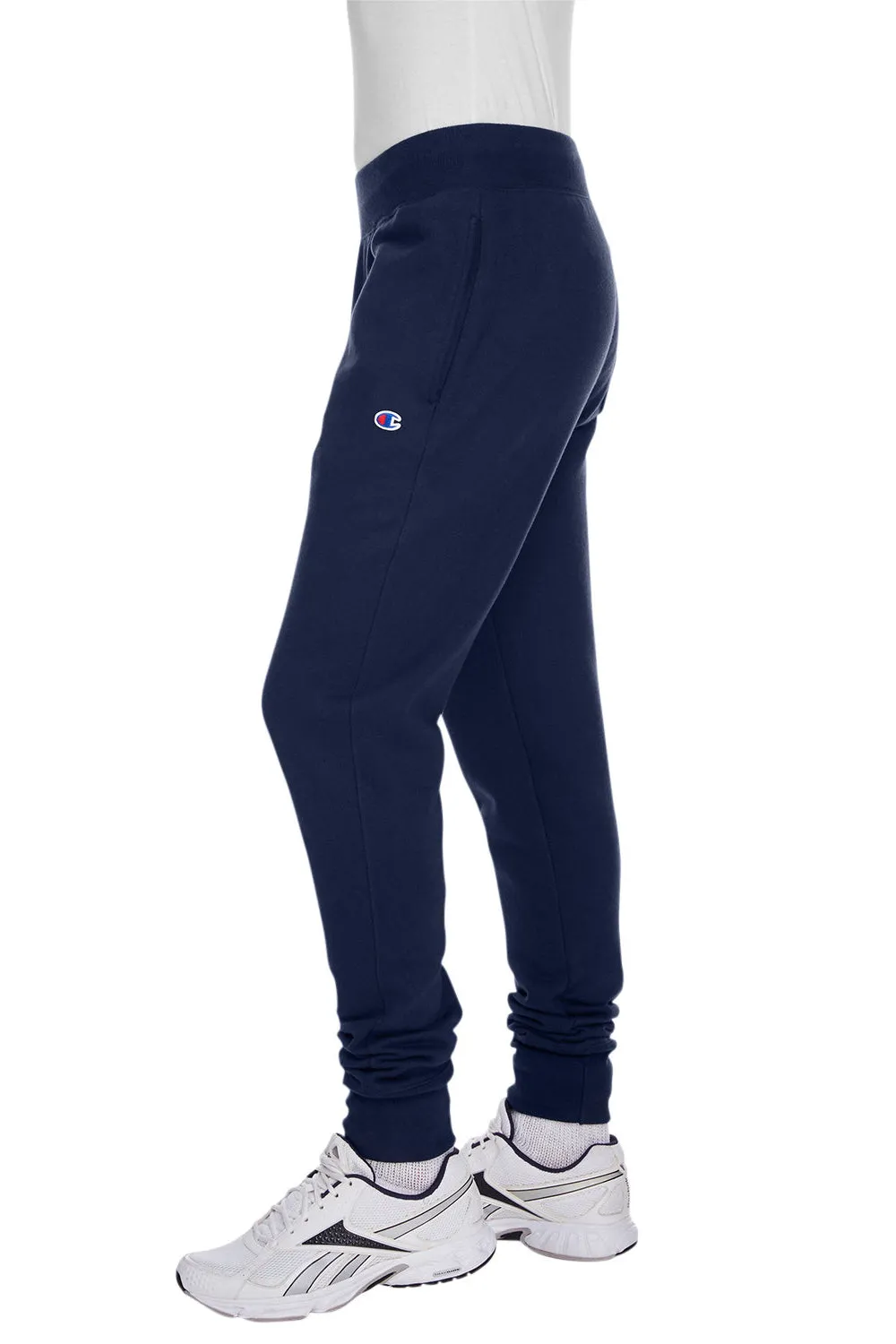 Champion Mens Reverse Weave Fleece Jogger Sweatpants w/ Pockets - Navy Blue