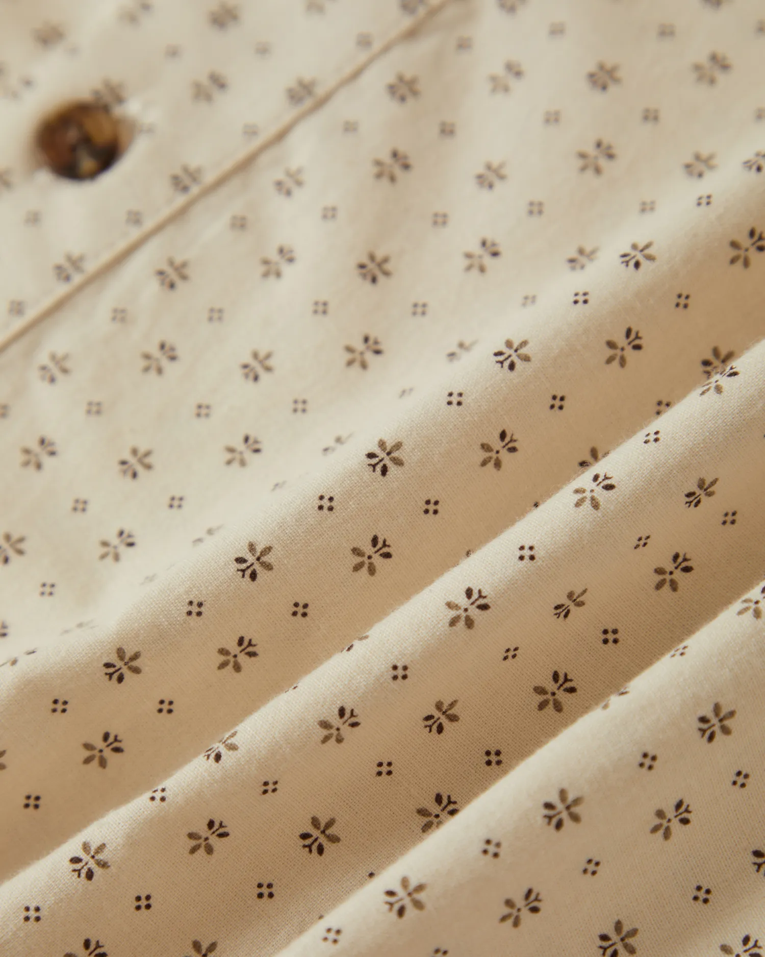 Charter Print Shirt in Off White & Micro Floral