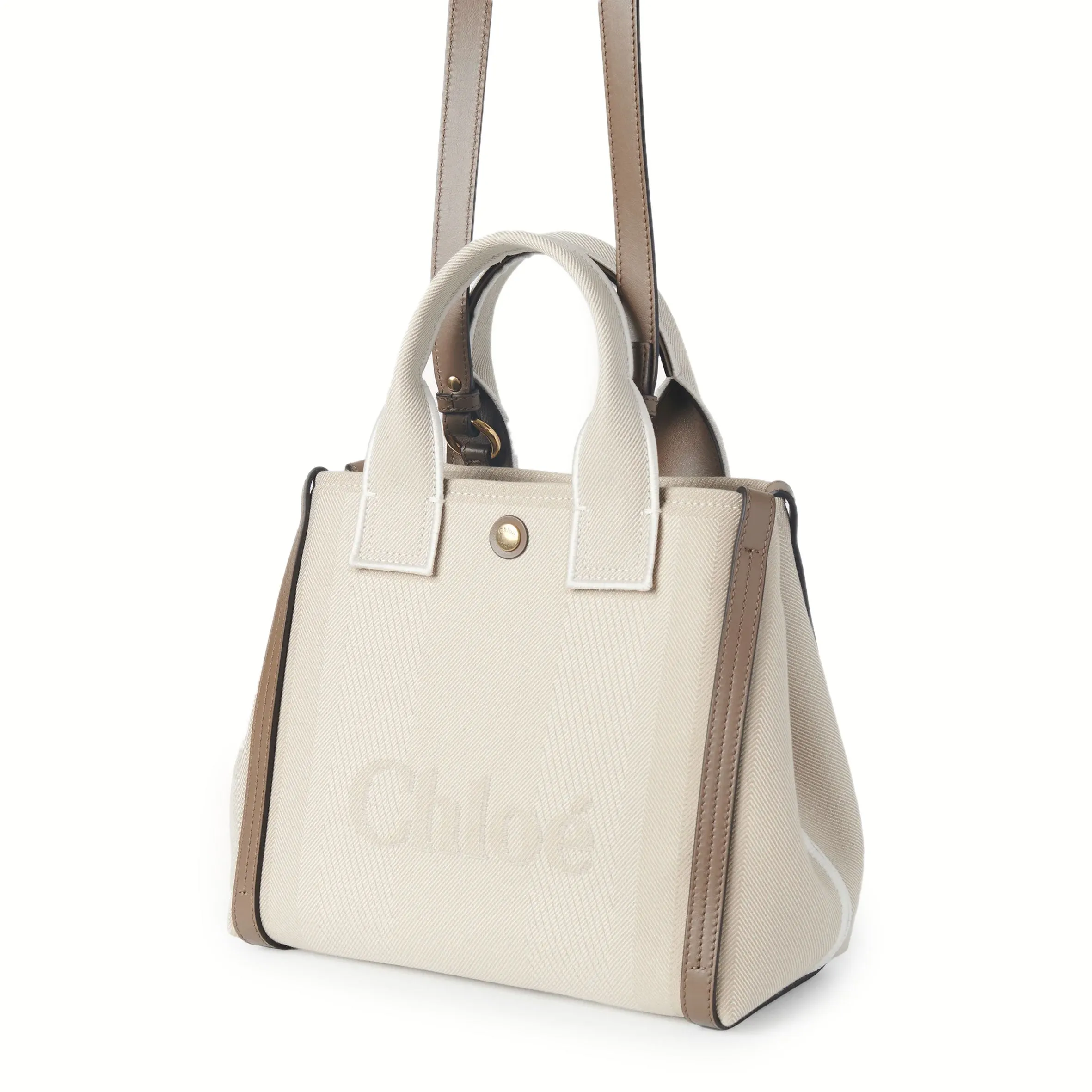 Chloé Bags Small Canvas Carry Tote, Vegetal Beige
