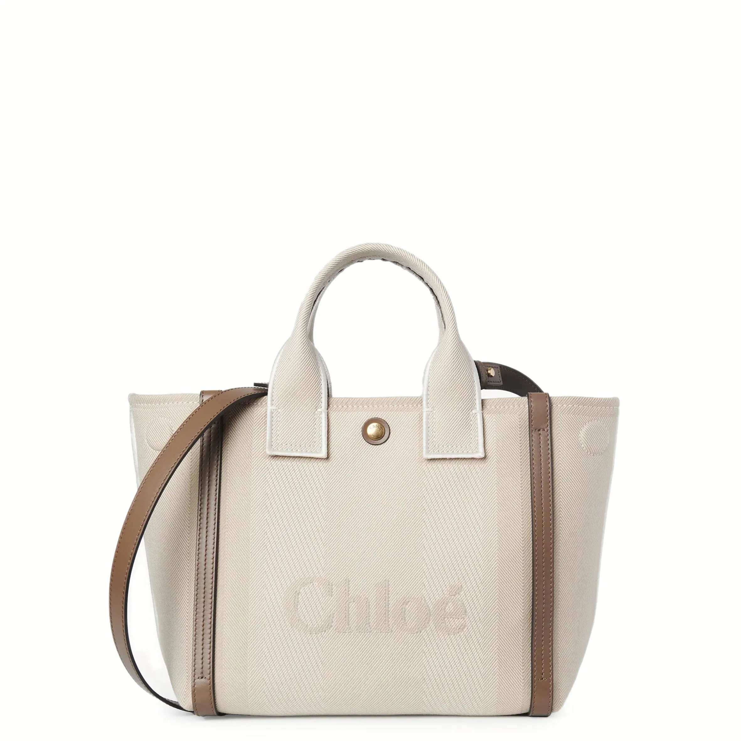 Chloé Bags Small Canvas Carry Tote, Vegetal Beige