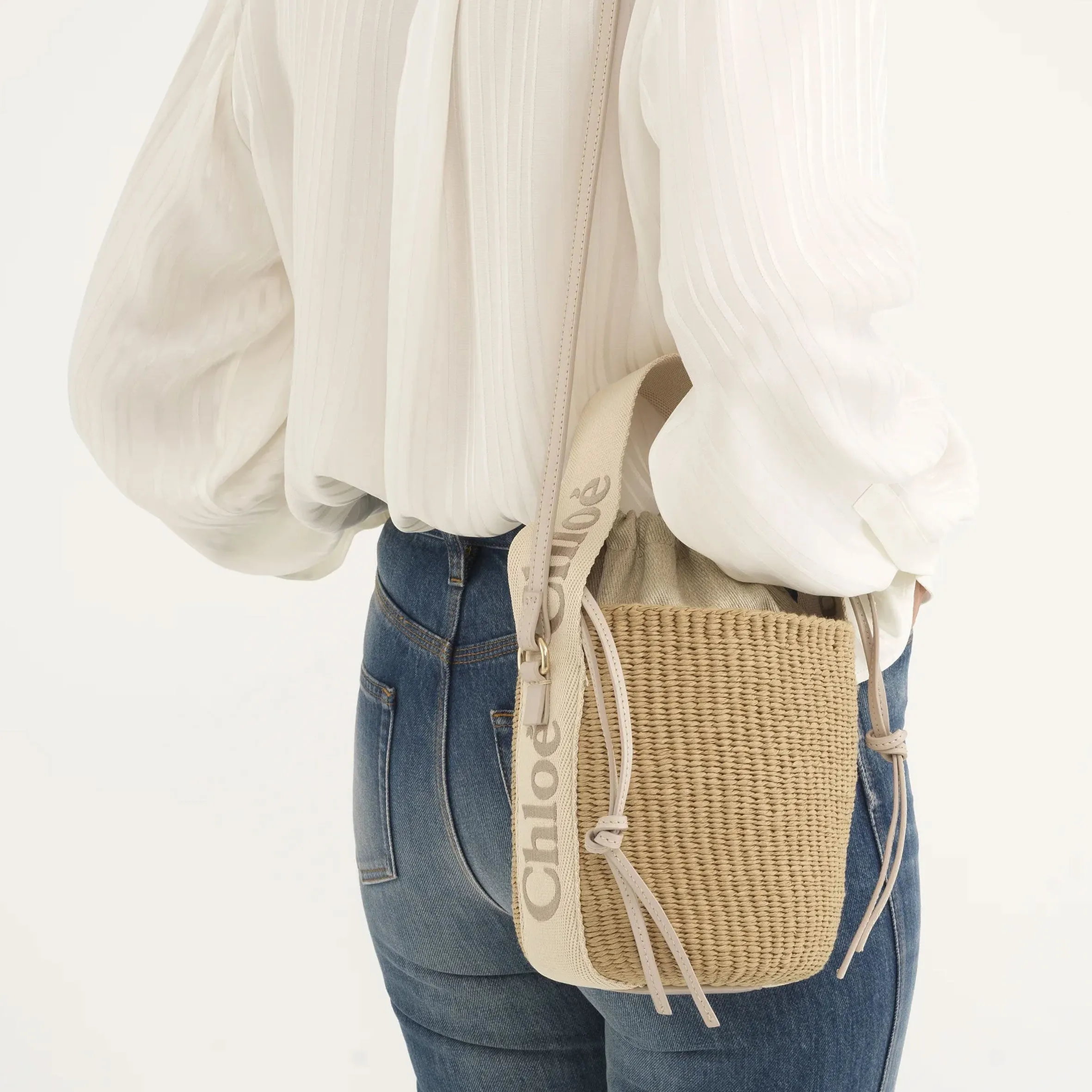 Chloé Bags Woody Small Basket, Wild Grey