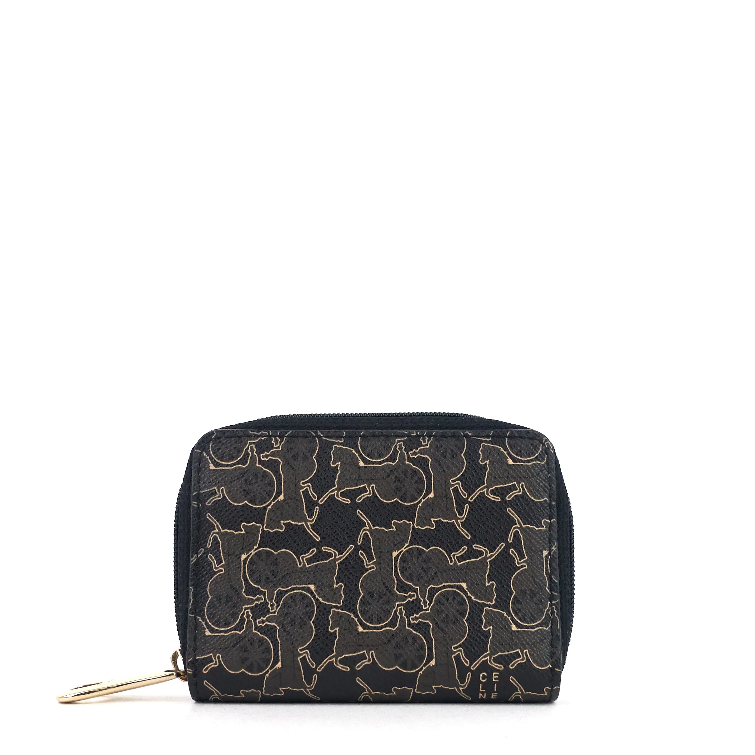 Céline Bags Carriage-Printed Coated Canvas Pouch