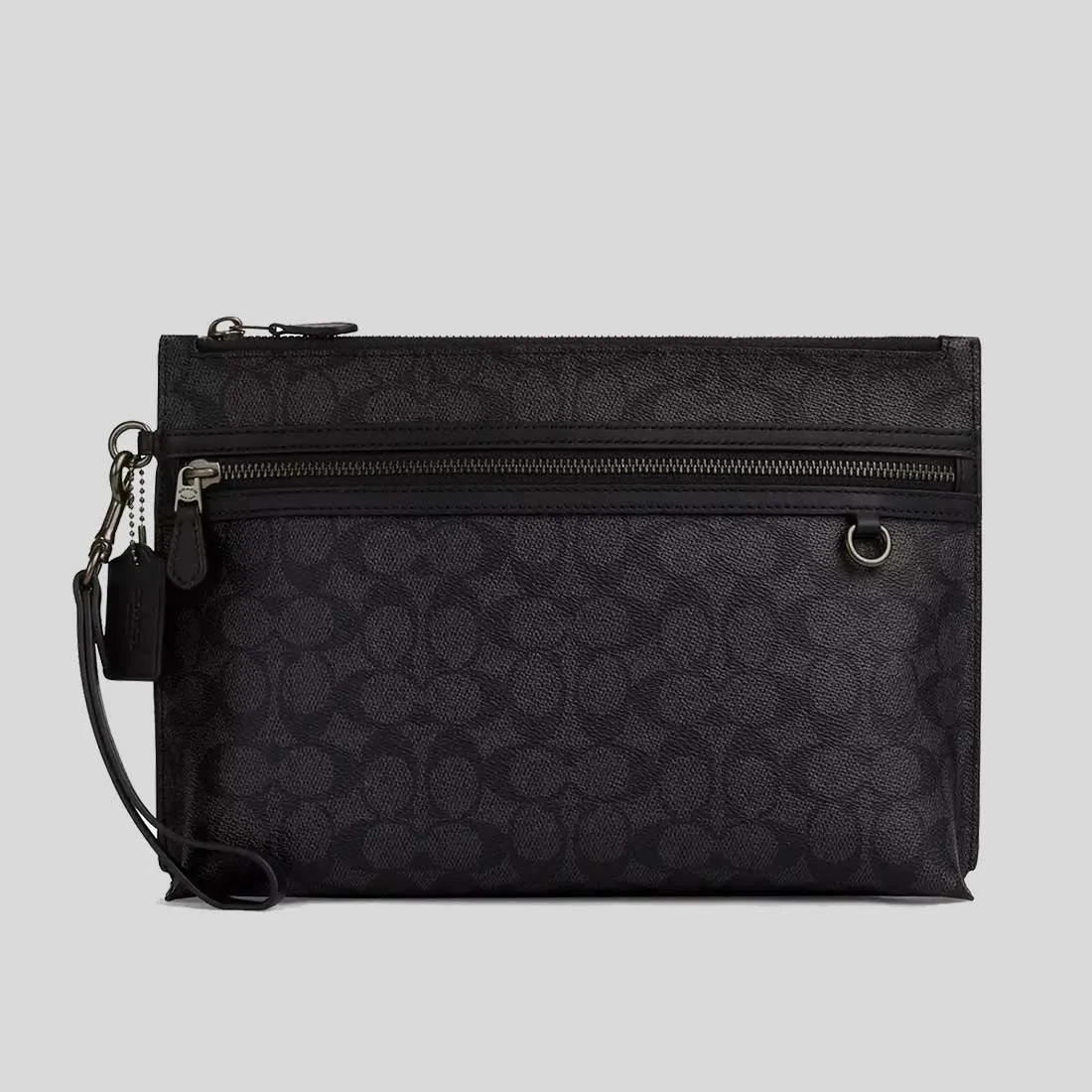 Coach Bags COACH Carry All Pouch In Signature Canvas Charcoal/Black CY985