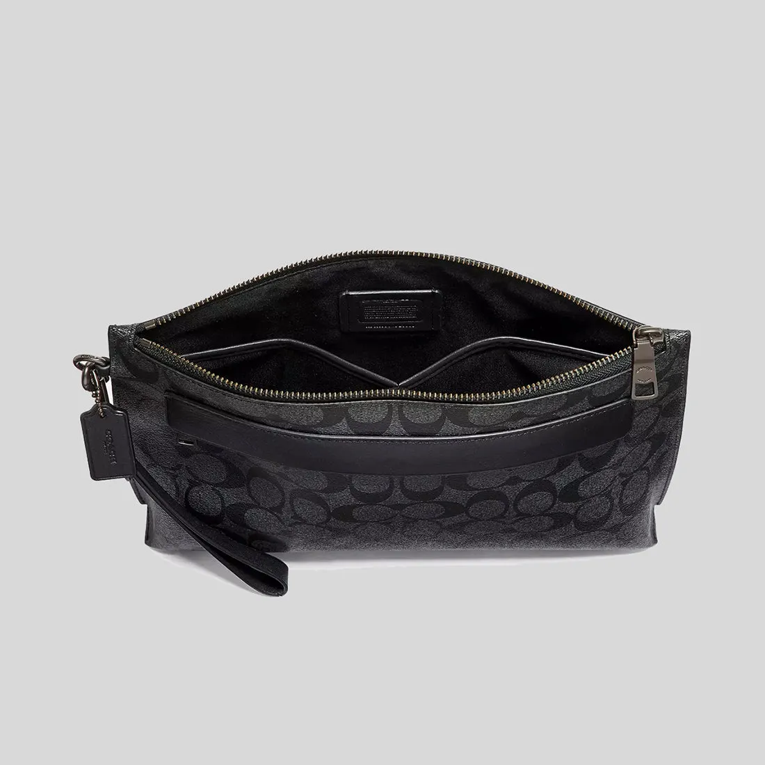 Coach Bags COACH Carryall Pouch In Signature Canvas Charcoal/Black 29508