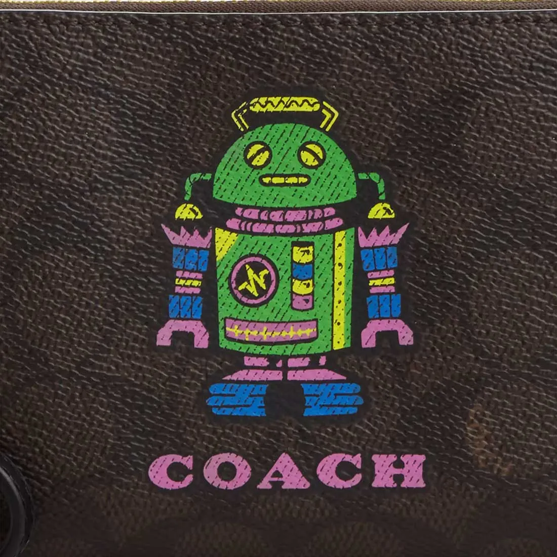 Coach Bags COACH Corner Zip Wristlet In Signature Canvas With Robot Print CW868