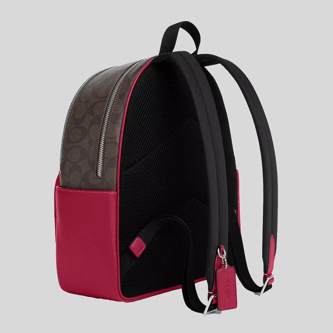 Coach Bags COACH Court Backpack In Signature Canvas Brown/Bright Violet 5671
