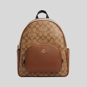 Coach Bags Coach Court Backpack In Signature Canvas Khaki Saddle 5671