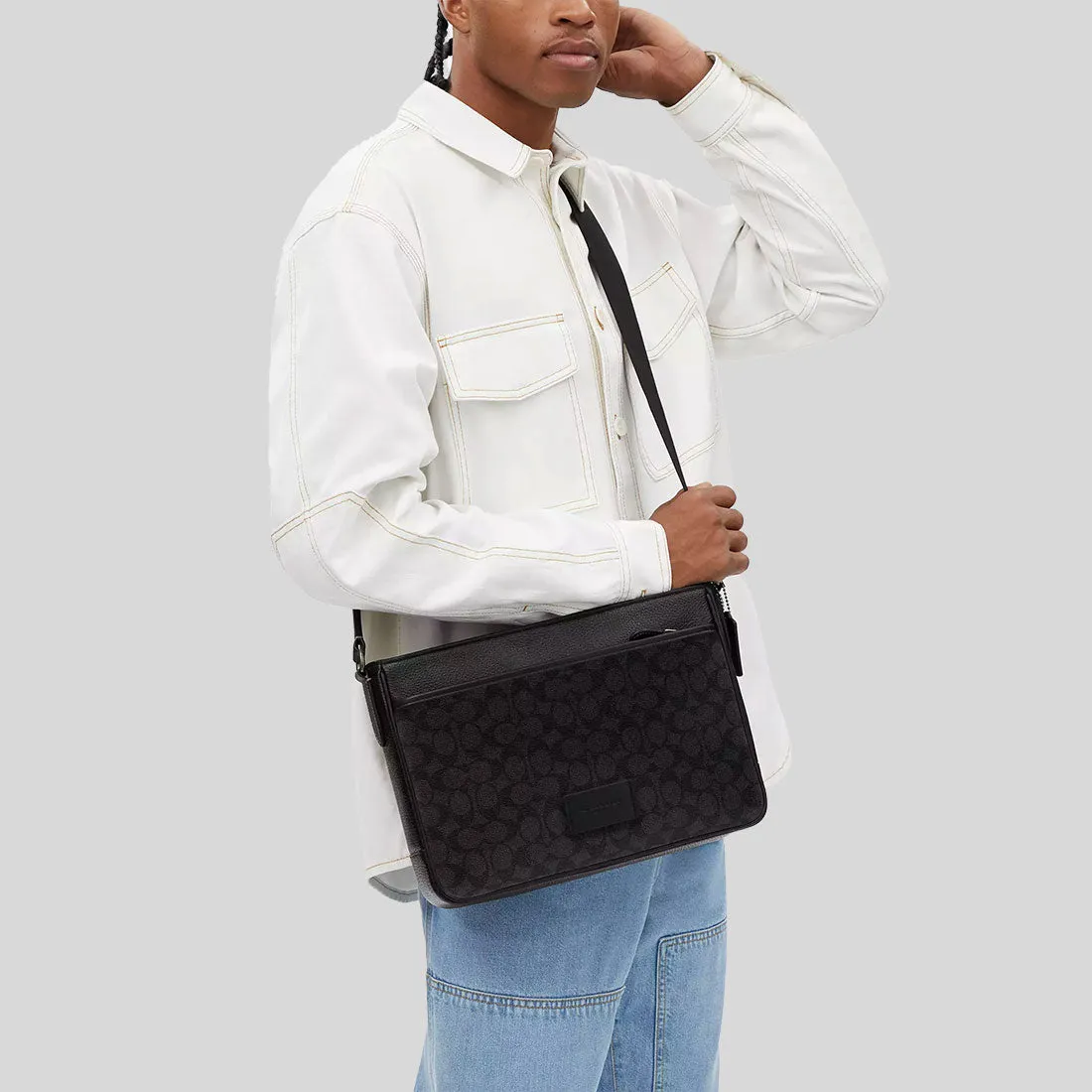 Coach Bags COACH District Crossbody Bag In Signature Canvas Charcoal/Black CV761