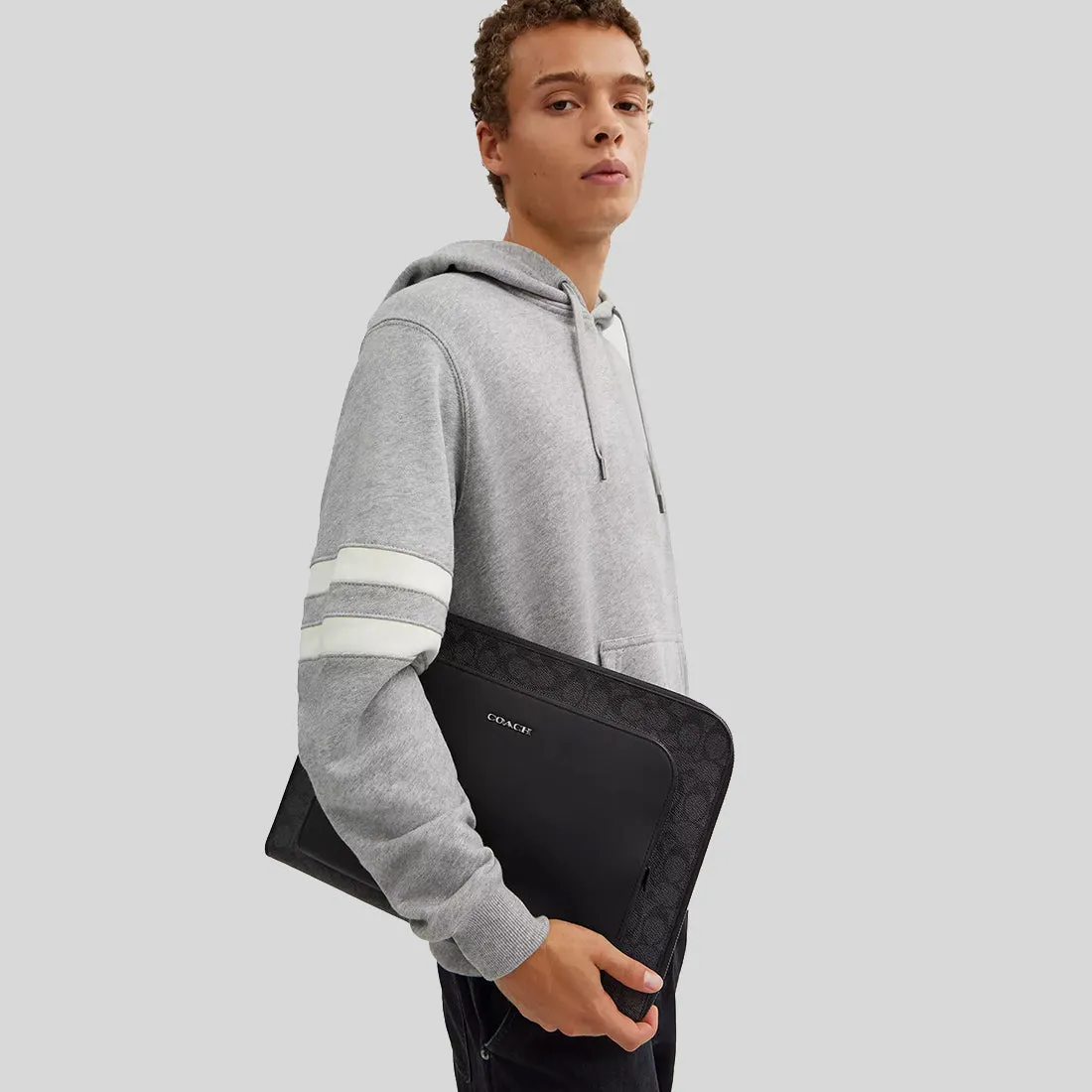 Coach Bags COACH Ethan Portfolio In Signature Canvas Charcoal/Black CW363