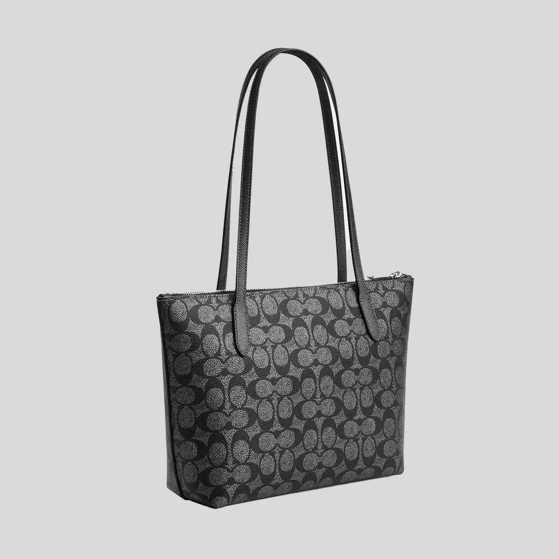 Coach Bags COACH Fiona Zip Tote Bag In Signature Canvas Gunmetal-Multi CW396