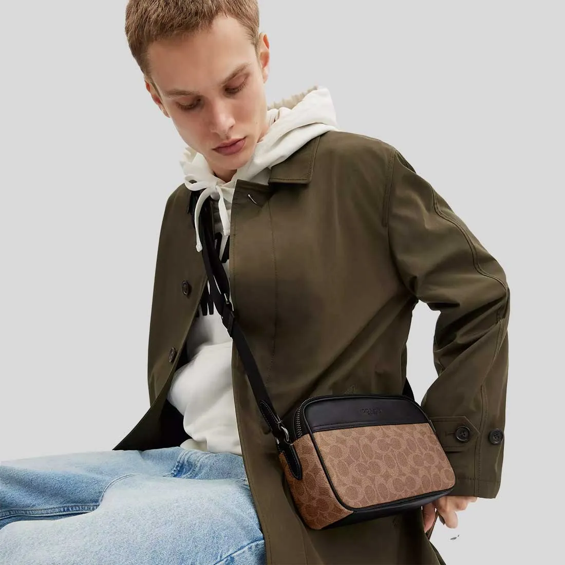 Coach Bags COACH Graham Crossbody Bag In Signature Canvas Tan/Black CV921