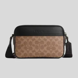 Coach Bags COACH Graham Crossbody Bag In Signature Canvas Tan/Black CV921