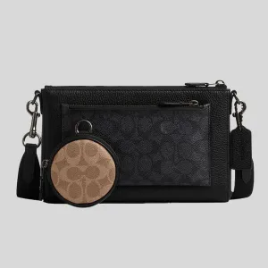 Coach Bags COACH Holden Crossbody In Blocked Signature Canvas Charcoal/Black Multi CW372