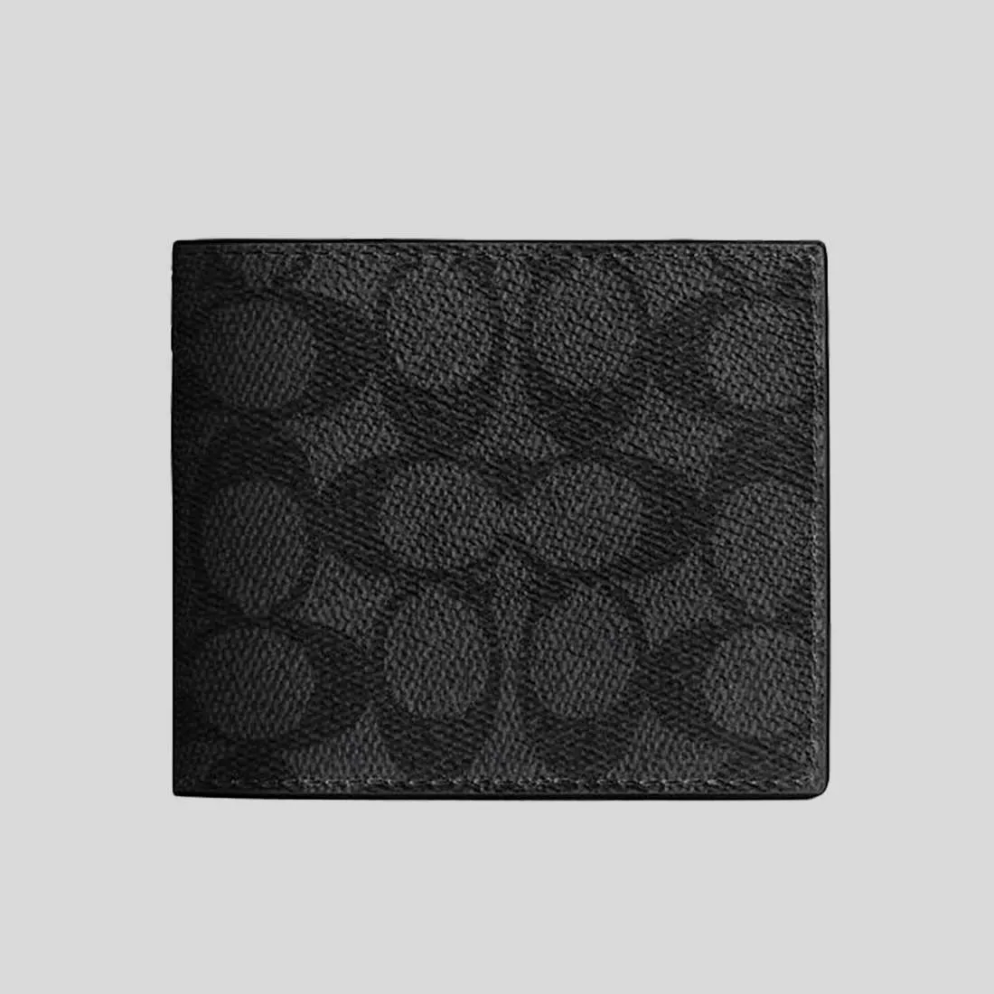 Coach Bags COACH Id Billfold Wallet In Signature Canvas Charcoal/Black CY394