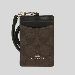 Coach Bags COACH ID Lanyard In Signature Canvas Brown Black 63274
