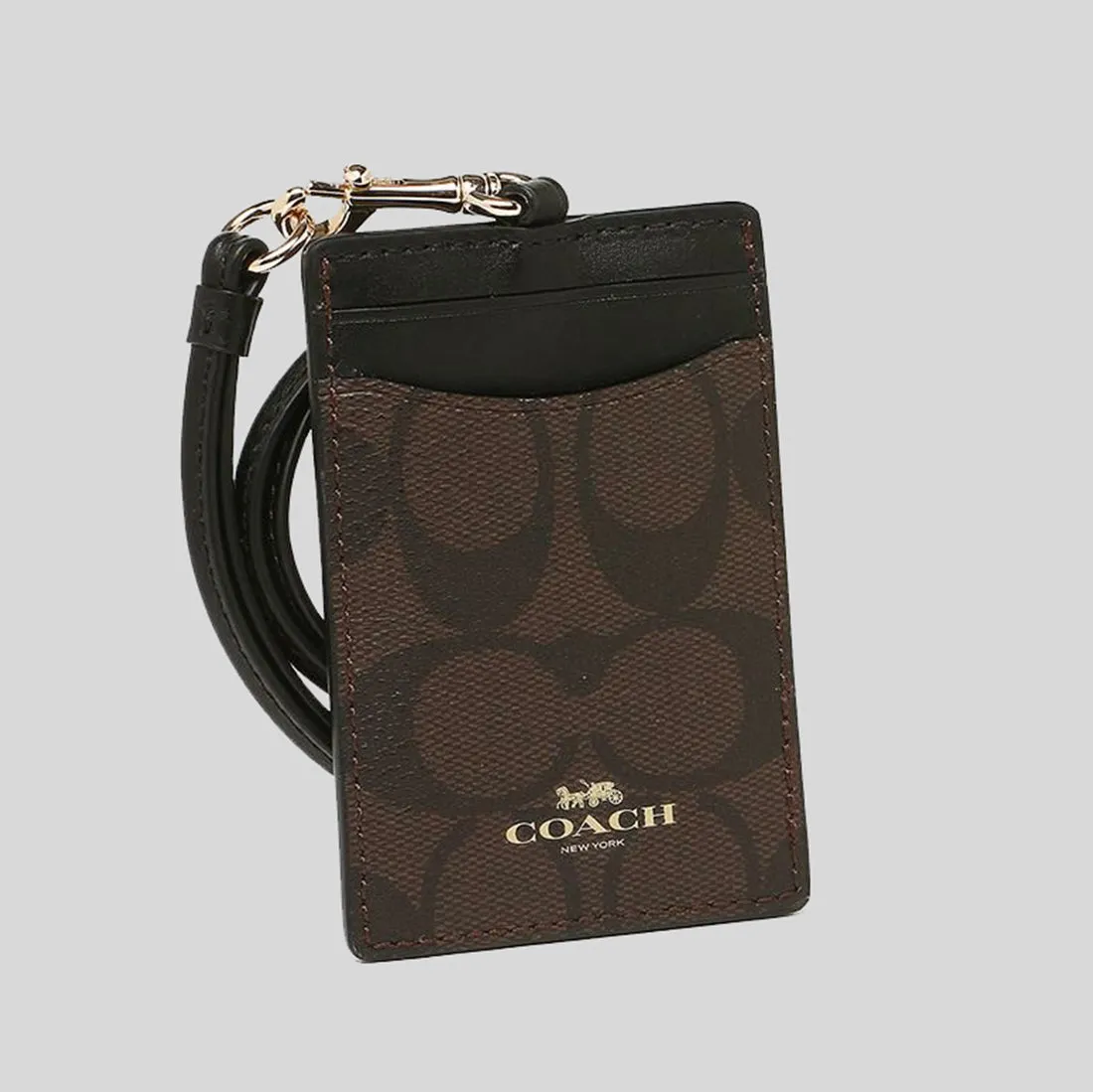 Coach Bags COACH ID Lanyard In Signature Canvas Brown Black 63274