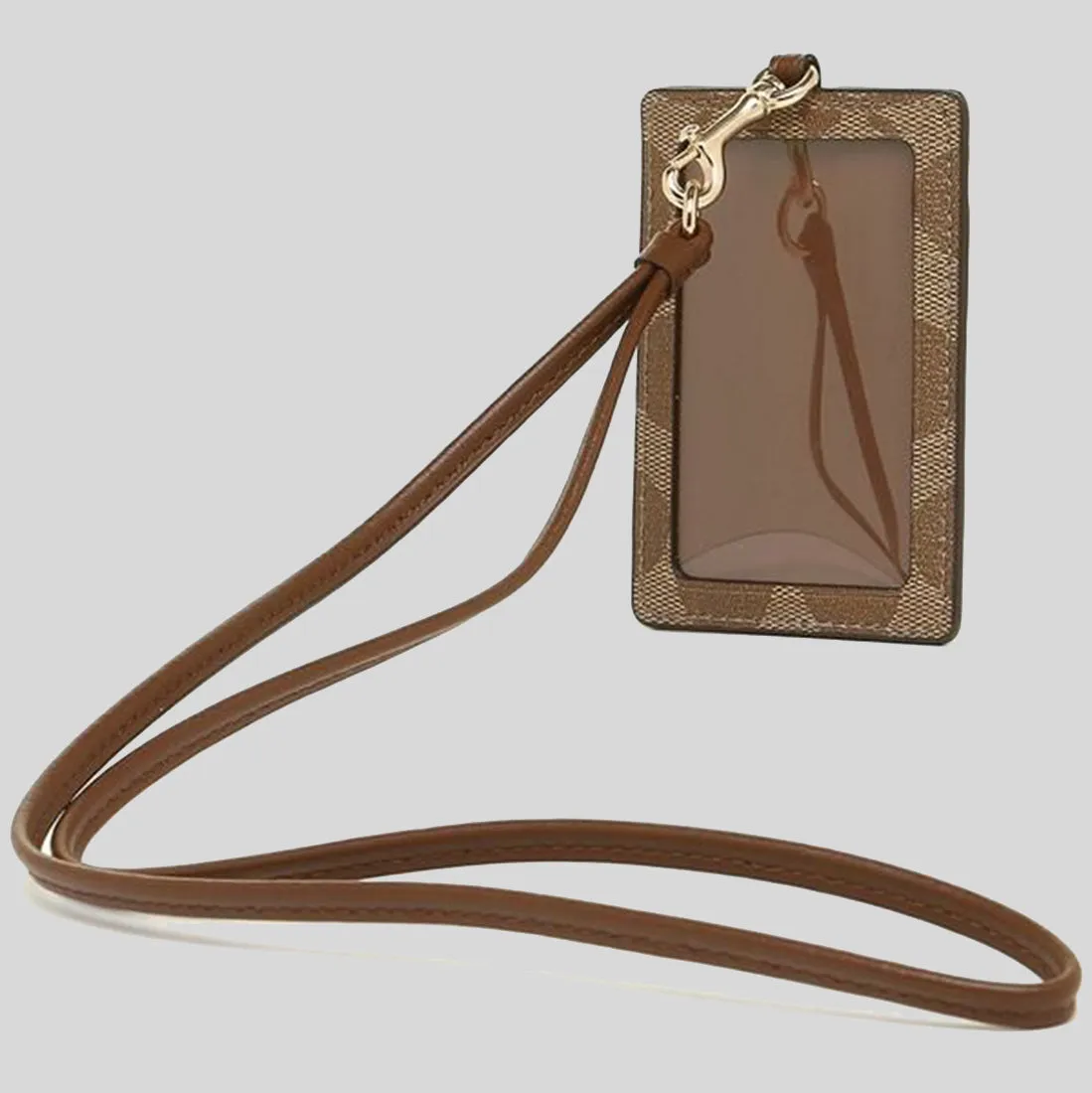 Coach Bags COACH ID Lanyard In Signature Canvas Khaki Saddle 63274