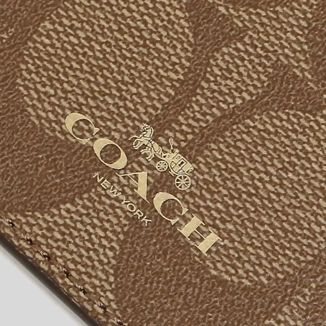Coach Bags COACH ID Lanyard In Signature Canvas Khaki Saddle 63274