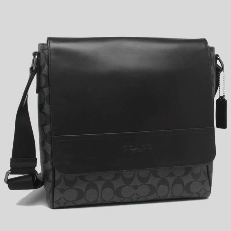Coach Bags Coach Men's Houston Map Bag In Signature Canvas Black 573