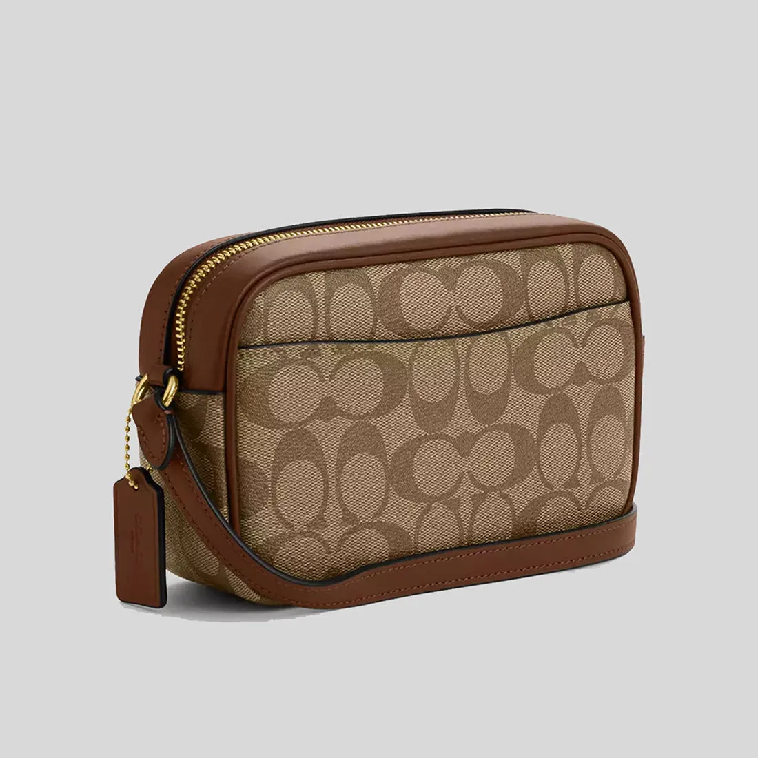Coach Bags COACH Mini Jamie Camera Bag In Signature Canvas Khaki/Saddle CQ874