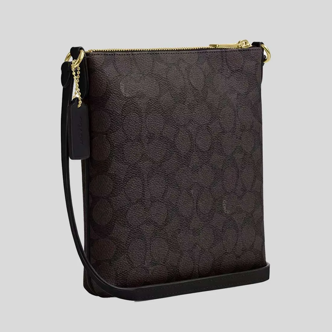 Coach Bags COACH Mini Rowan File Bag In Signature Canvas Walnut/Black CW325
