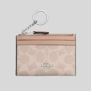 Coach Bags COACH Mini Skinny ID Case In Signature Canvas Sand/Taupe CW870