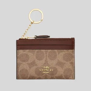 Coach Bags COACH Mini Skinny ID Case In Signature Canvas Tan/Brown CW870