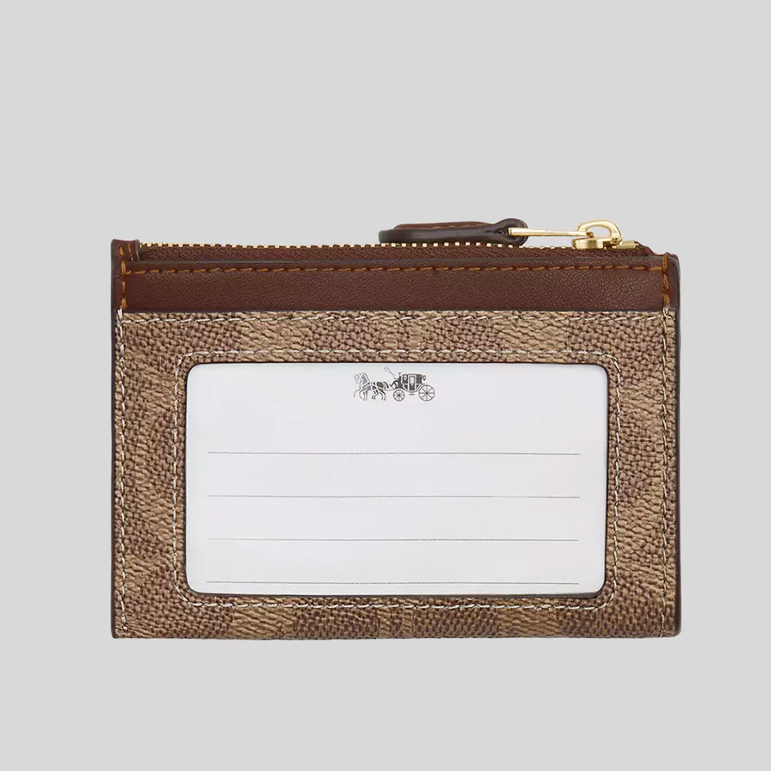 Coach Bags COACH Mini Skinny ID Case In Signature Canvas Tan/Brown CW870