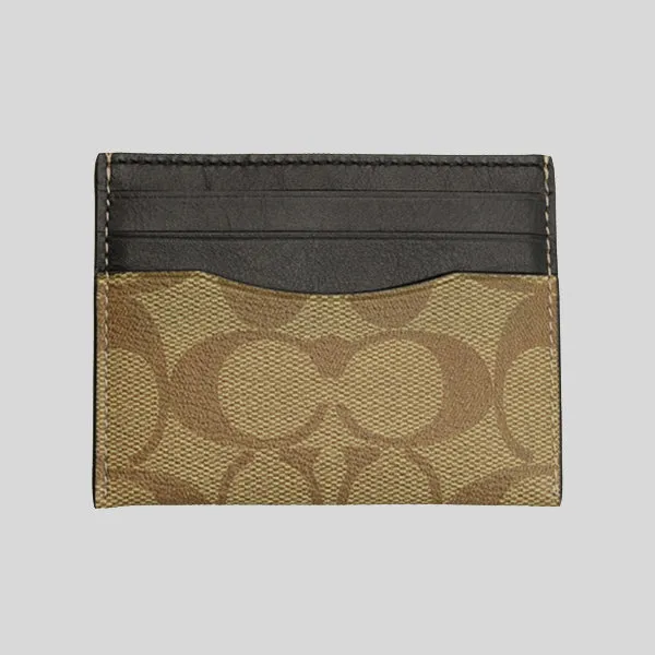 Coach Bags COACH Slim Card Case In Signature Canvas Tan F58110