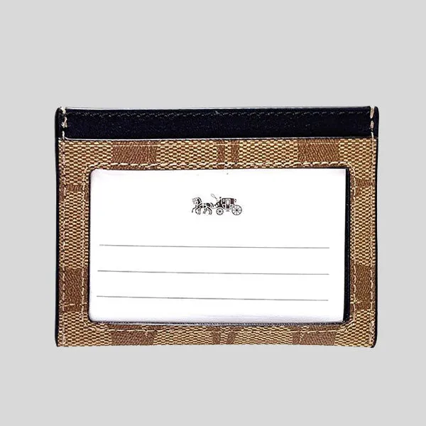 Coach Bags COACH Slim Card Case In Signature Canvas Tan F58110