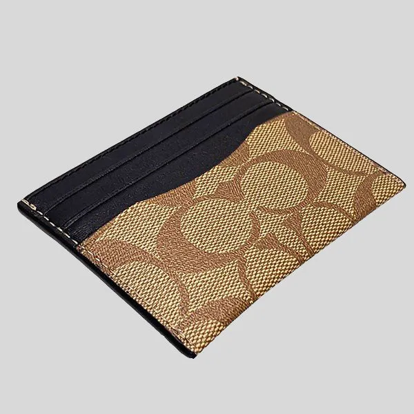 Coach Bags COACH Slim Card Case In Signature Canvas Tan F58110