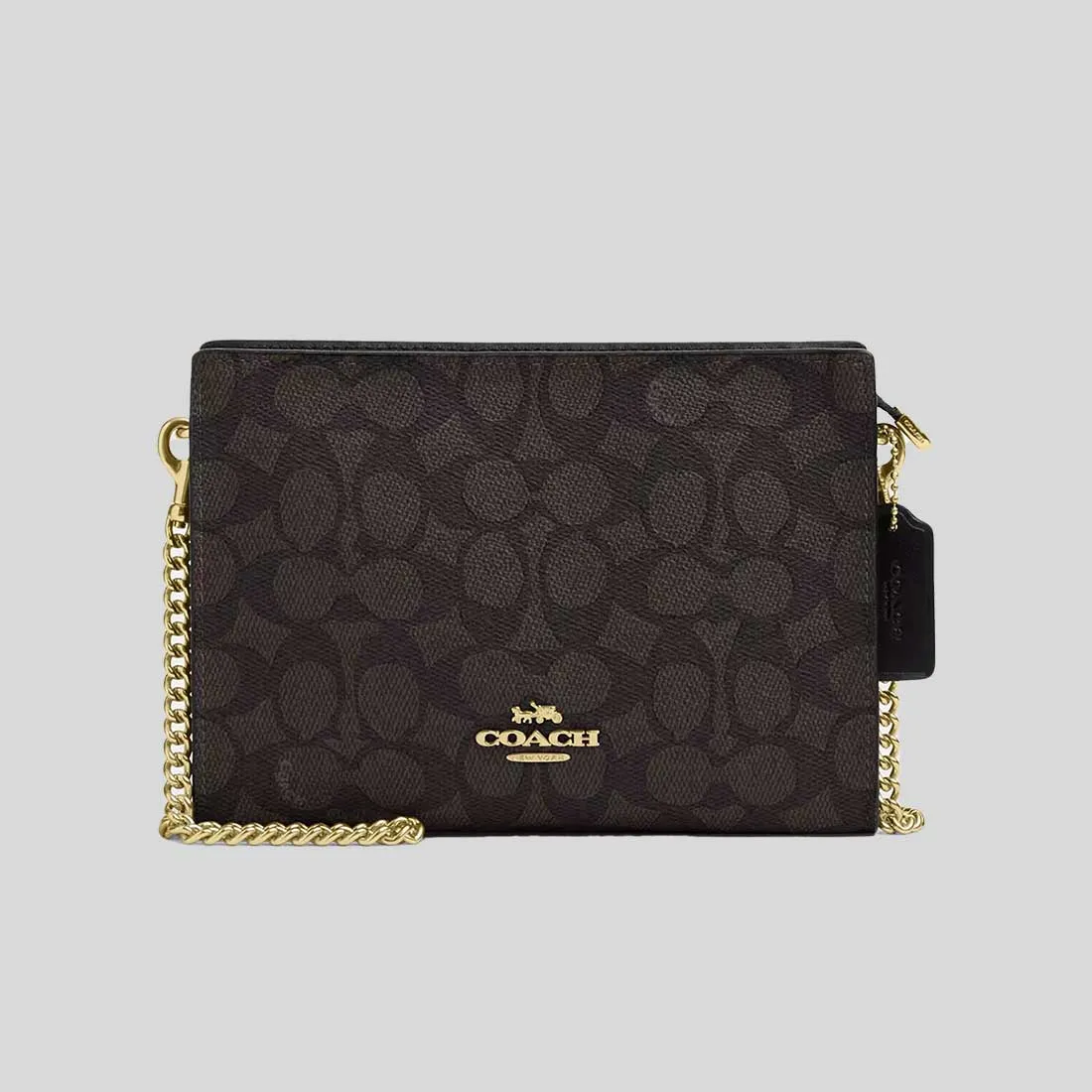 Coach Bags COACH Slim Crossbody Bag In Signature Canvas Walnut/Black CW204