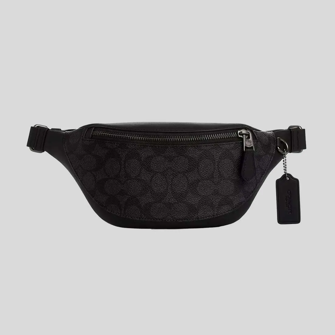 Coach Bags COACH Warren Mini Belt Bag In Signature Canvas Charcoal/Black CW369