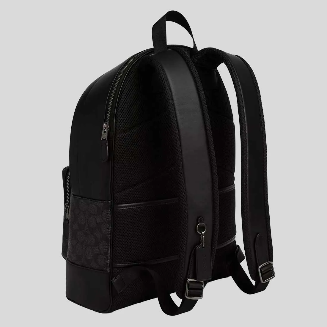 Coach Bags COACH West Backpack In Signature Canvas With Varsity Stripe Charcoal/Denim/Chalk CV922