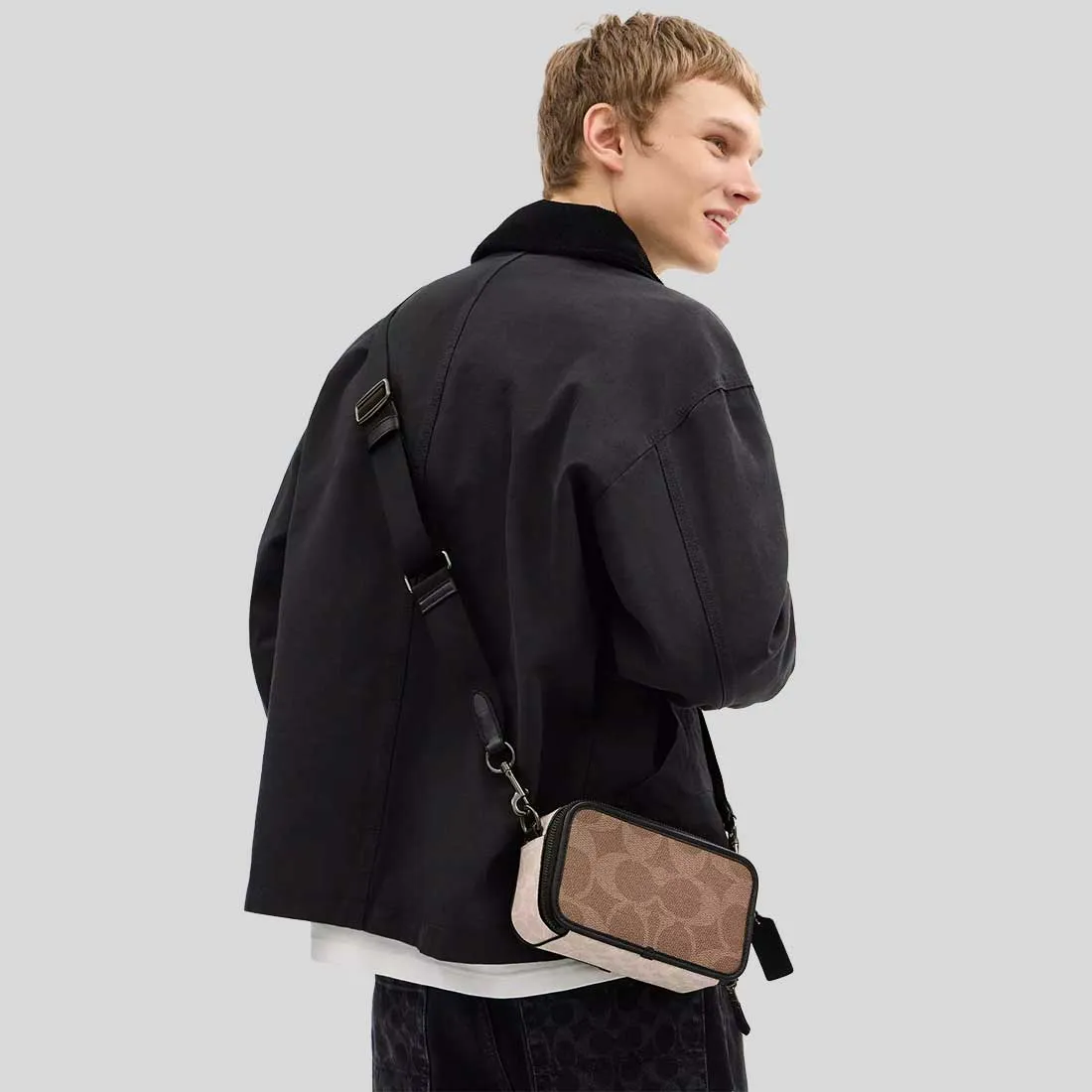 Coach Bags COACH Wyatt Crossbody Bag In Blocked Signature Canvas Sand/Tan CAB80