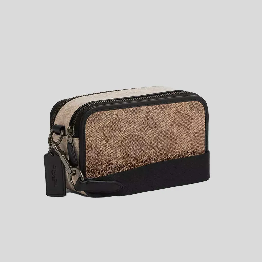Coach Bags COACH Wyatt Crossbody Bag In Blocked Signature Canvas Sand/Tan CAB80