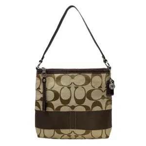 Coach Bags Signature Monogram Canvas Shoulder Bag Designer By Coach  Size: Medium