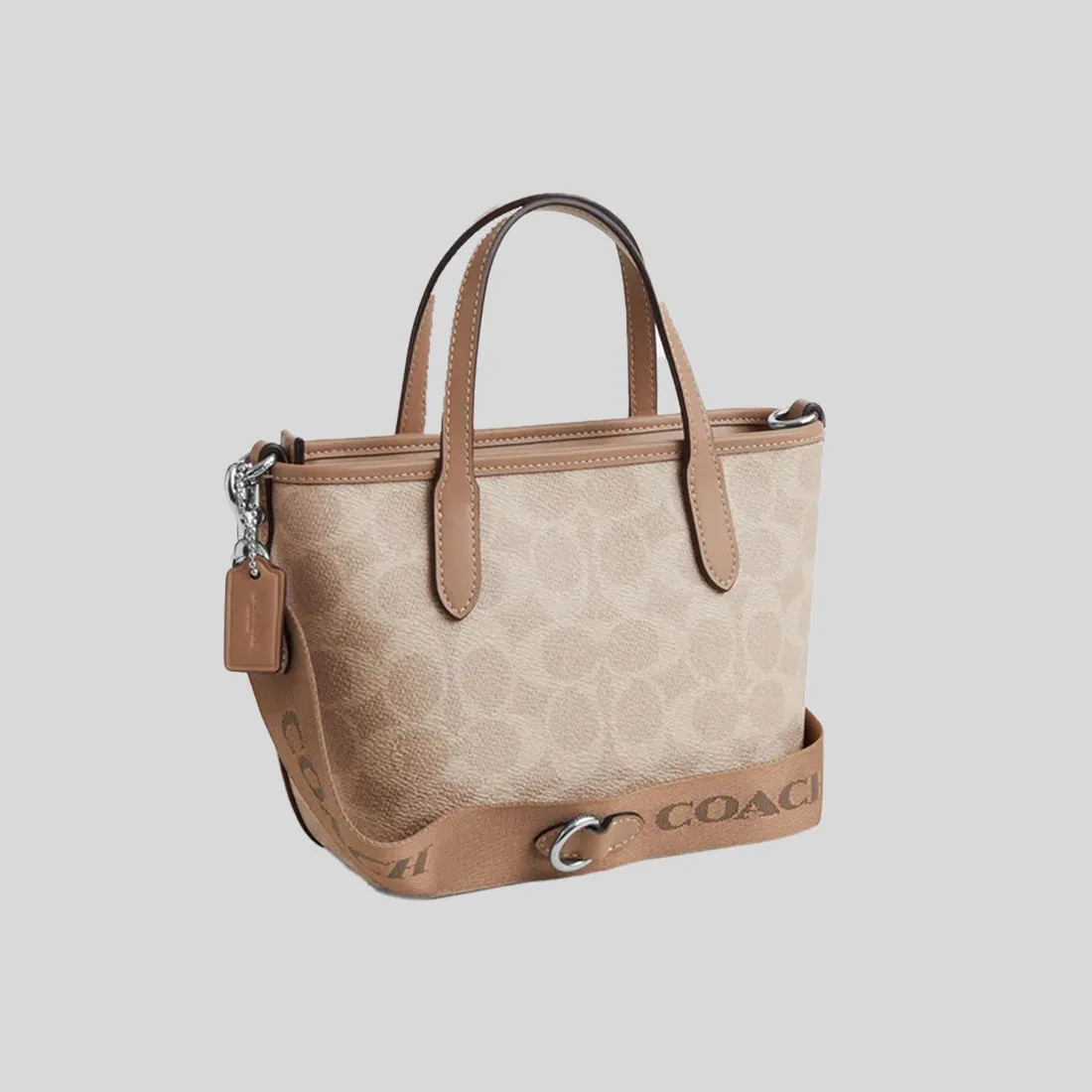 Coach Crossbody Bag COACH City Mini Tote Bag In Signature Canvas Sand/Taupe CW032