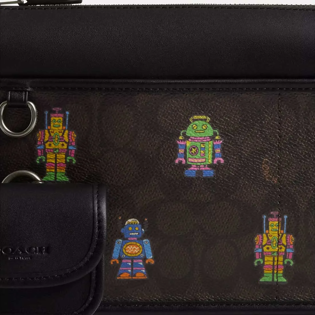Coach Crossbody Bag COACH Cosmic Coach Heritage Convertible Crossbody In Signature Canvas With Robot Print Walnut Multi CW341
