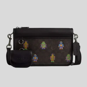 Coach Crossbody Bag COACH Cosmic Coach Heritage Convertible Crossbody In Signature Canvas With Robot Print Walnut Multi CW341