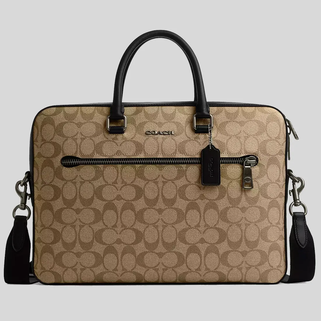 Coach Crossbody Bag COACH Ethan Slim Brief In Signature Canvas Khaki/Black CR270
