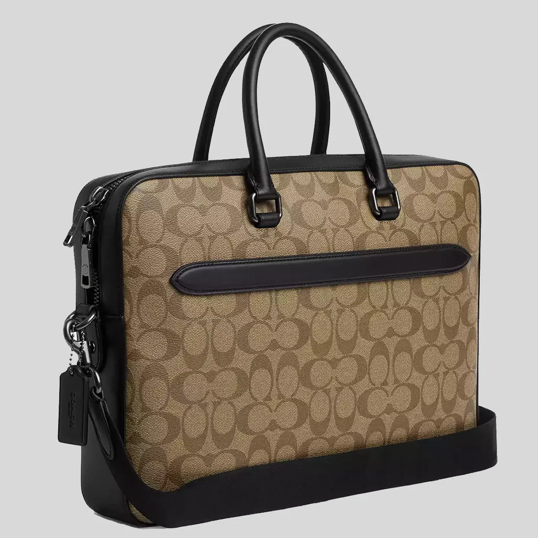 Coach Crossbody Bag COACH Ethan Slim Brief In Signature Canvas Khaki/Black CR270