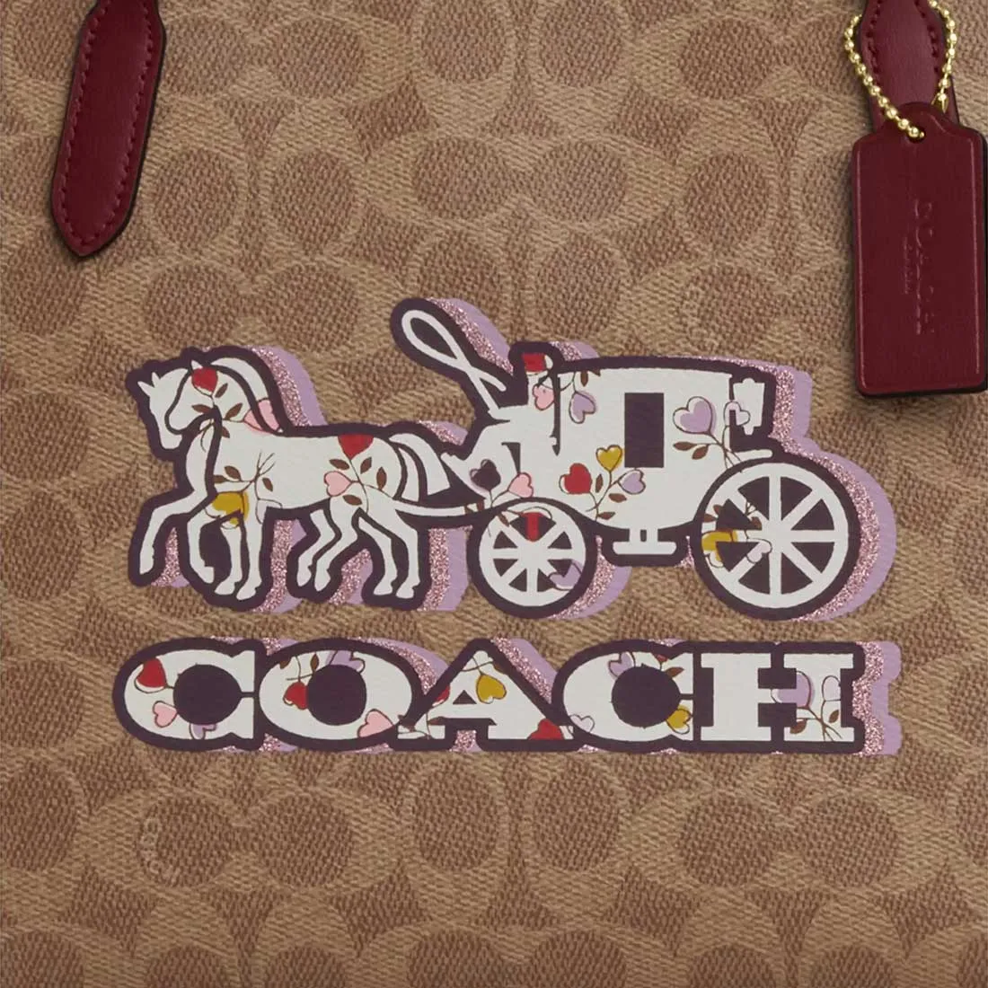 Coach Crossbody Bag COACH Fiona Zip Tote Bag In Signature Canvas With Horse And Carriage Print CX587