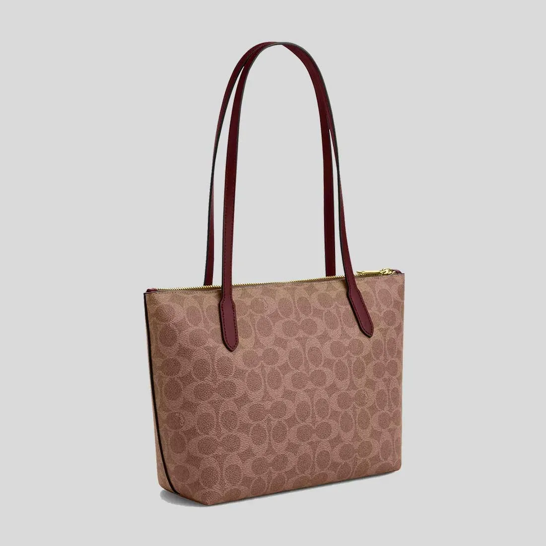 Coach Crossbody Bag COACH Fiona Zip Tote Bag In Signature Canvas With Horse And Carriage Print CX587