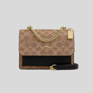Coach Crossbody Bag COACH Mini Klare Crossbody Bag In Signature Canvas Tan/Black CW206