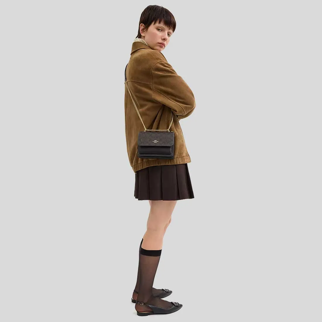 Coach Crossbody Bag COACH Mini Klare Crossbody Bag In Signature Canvas Walnut/Black CW206